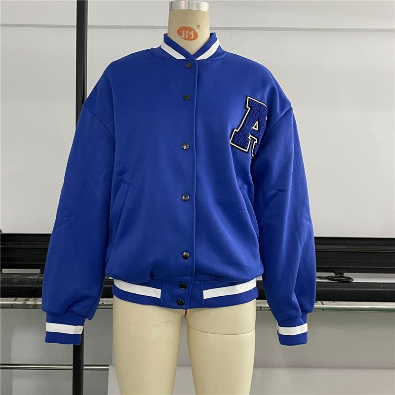 Thickened Fleece Clash Color Jacket Coat