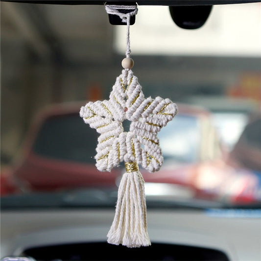 Handcrafted Pentagram Tassel Car Hanging Decoration