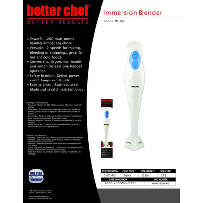 Better Chef 2-Speed 200W Immersion Hand Blender