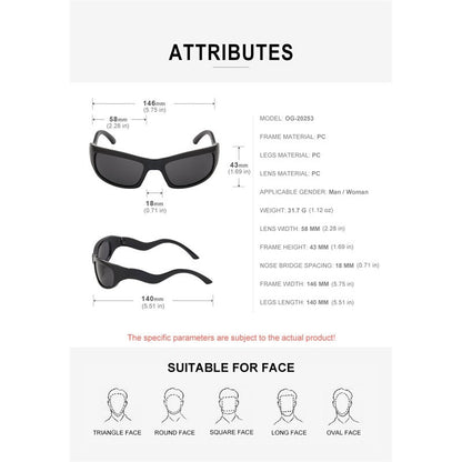 Unisex UV400 Full Frame Shockproof Outdoor Sports Eyewear Sunglasses