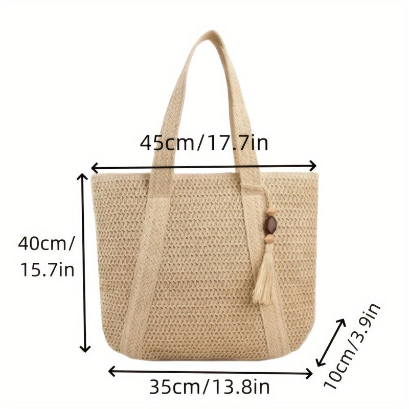 Chic Straw Woven Tote Bag: Stylish and Versatile