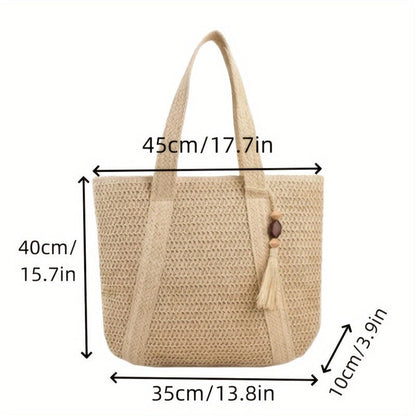 Chic Straw Woven Tote Bag: Stylish and Versatile