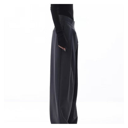 Draped Blazer and Wide-Leg Black Pants