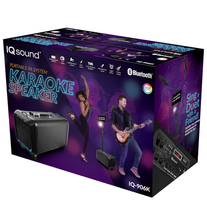 Supersonic Portable PA System Karaoke Speaker with TWS, FM Radio & LED Disco Ball (IQ-906K)