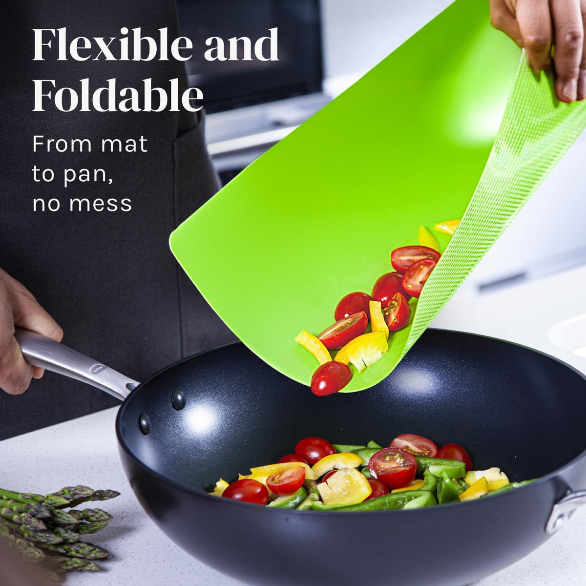Bamboo Cutting Board Set with Holder & 6 Mats