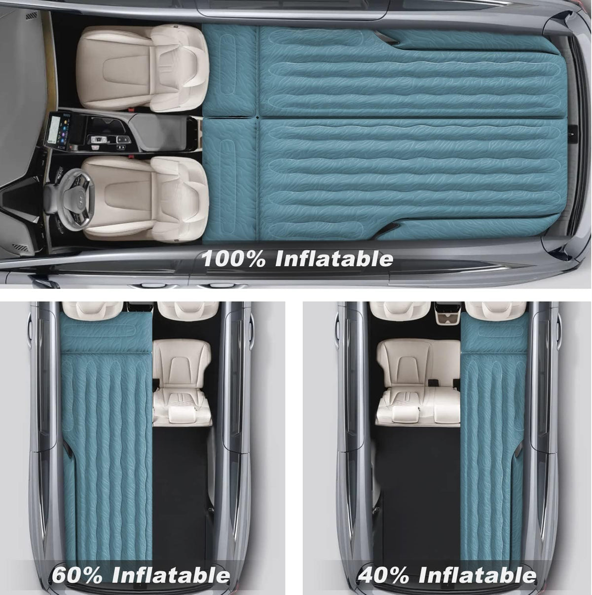 Umbrauto 63in Extended SUV Mattress Quick Inflate, Includes Pump & 2 Pillows£¬Teal