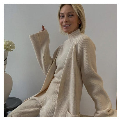 Cozy Cardigan and Matching Trousers Ensemble