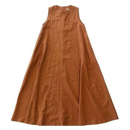 Solid Color Sleeveless Maxi Dress with a Flowy Silhouette