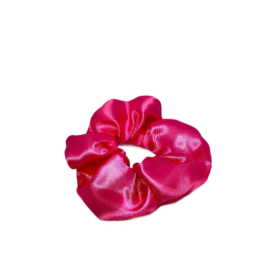 Mini Hot Pink Silk Scrunchie