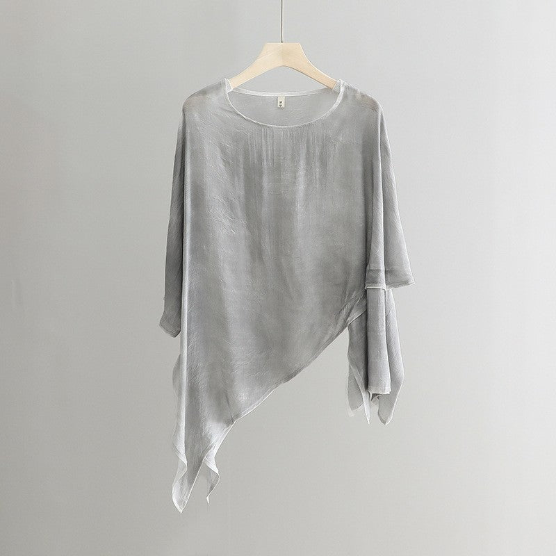 Lightweight Asymmetric Hem Solid Color Cardigan