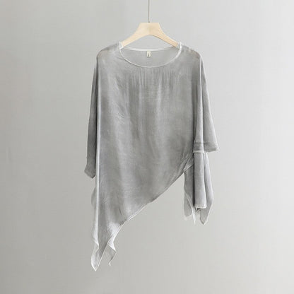 Lightweight Asymmetric Hem Solid Color Cardigan