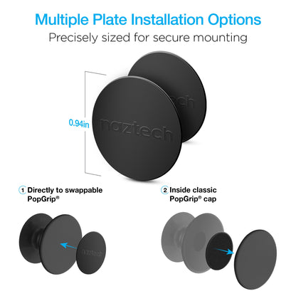 Naztech MagBuddy Universal Round Plates Compatible w Charge Devices