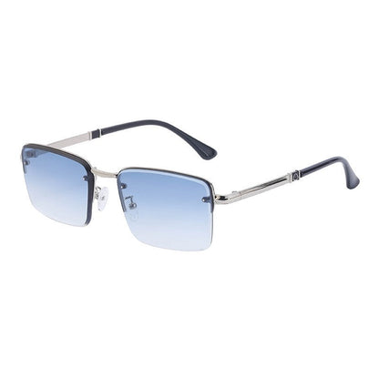 Fashion Half-Frame Diamond Cut Edge Sunglasses