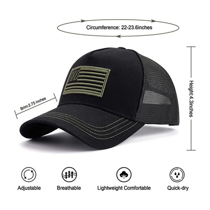 JupiterGear American Flag Trucker Hat with Adjustable Strap | Breathable & Unisex