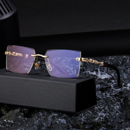 Fashion Retro Frameless UV400 Sun Protection Outdoor Sunglasses