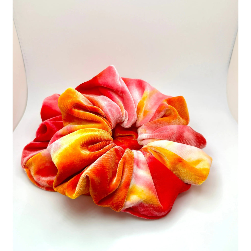 Sunset Tie Dye Velvet Summer Scrunchie