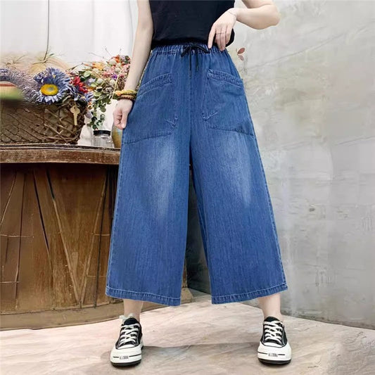 High-Waisted Solid Color Wide-Leg Pants With Tie Waist