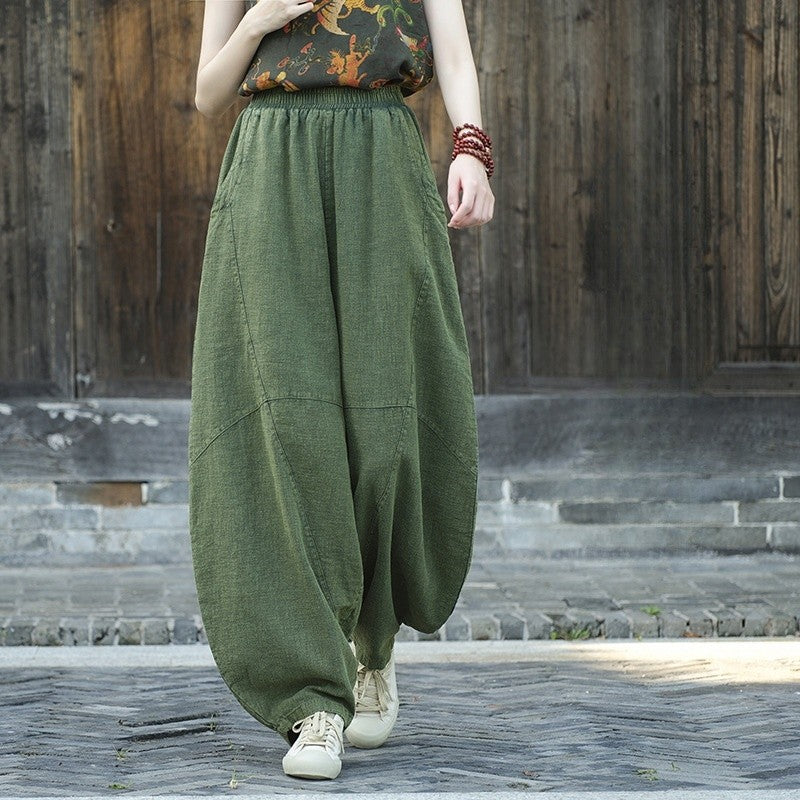 Relaxed Fit Monochrome Lantern Trousers