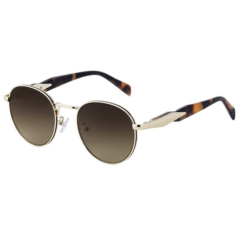 Fashionable Rimless Cut Edge Sunglasses With Metal Ellipse