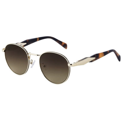 Fashionable Rimless Cut Edge Sunglasses With Metal Ellipse
