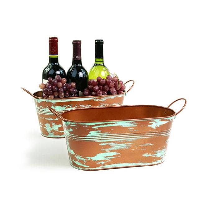 12 inch Tin Oval Tub- Multiple finishes