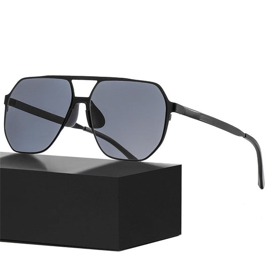 Men's Vintage Stainless Steel Frame Polarized Sunglasses