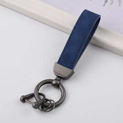 Solid Color Metal Leather Keychain Fashion Accessory
