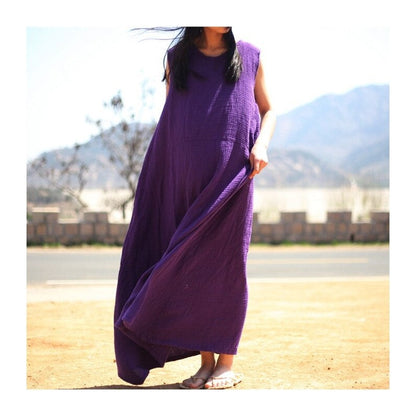 Relaxed Fit Double-Layered Solid Color Dress