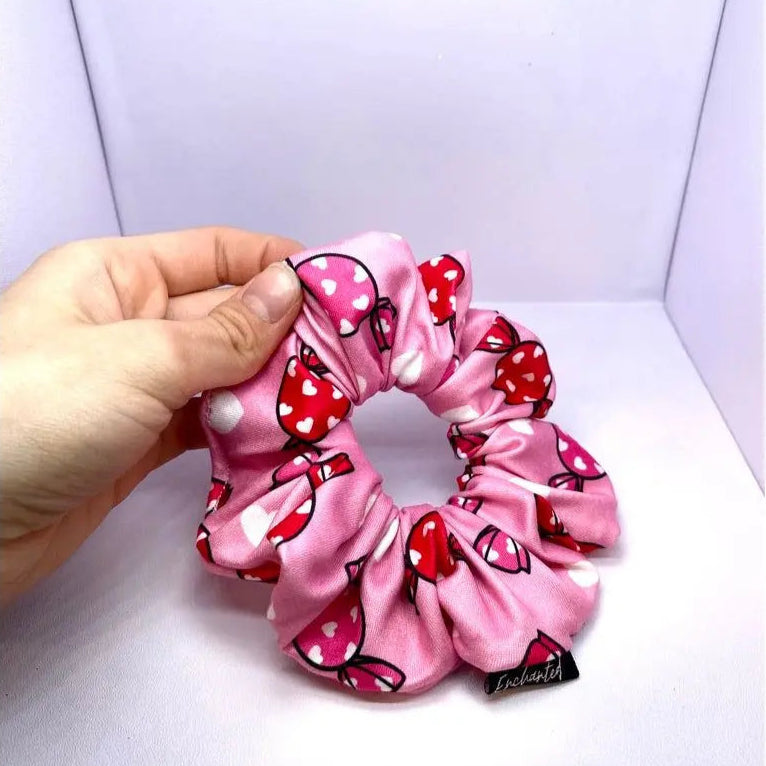 Mini Pink Candy Valentine's Day Scrunchie