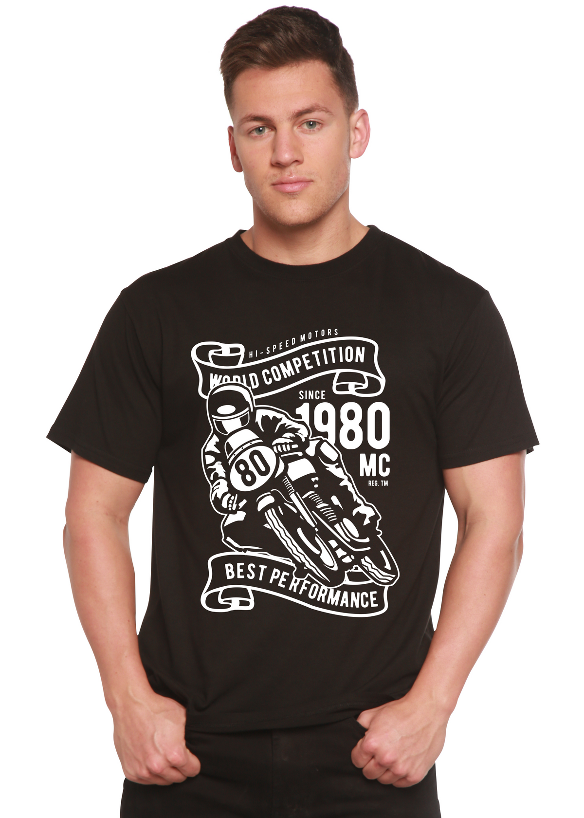 World Competition Men's Bamboo Viscose/Organic Cotton Short Sleeve Graphic Graphic T-Shirt