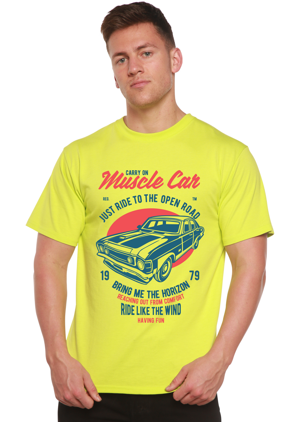 Muscle Car Spun Bamboo® Men's Bamboo Viscose/Organic Cotton Short Sleeve Graphic T-Shirt