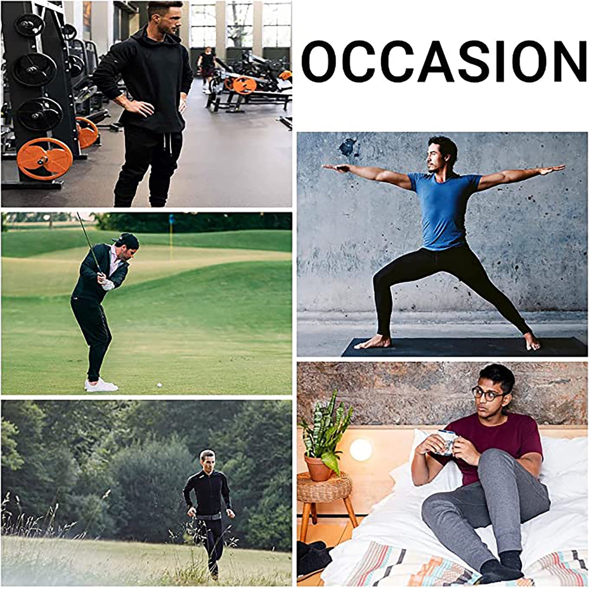3-Pack Mens Slim Fit Fleece Jogger Sweatpants (S-3XL)