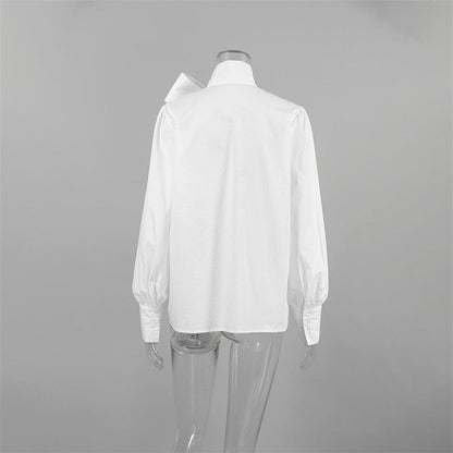 Chic Solid Color Long Sleeve Blouse