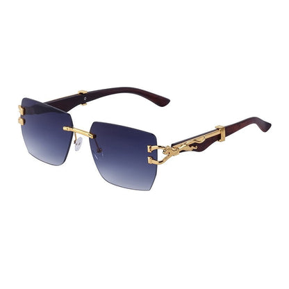 Vintage Leopard Print Square Sunglasses For Men