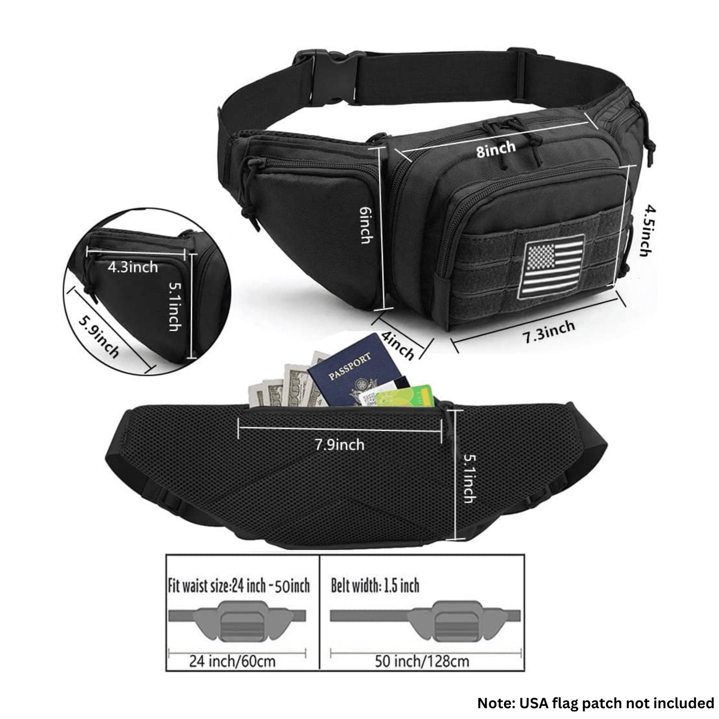 JupiterGear Tactical Military Fanny Pack Waist Bag & MOLLE EDC Pouch For Outdoor Activities