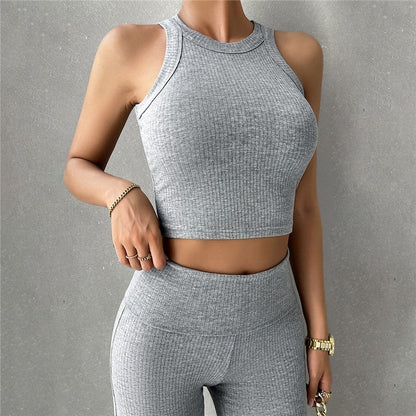 Sporty Slim Fit Sleeveless Casual Set