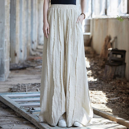 Solid Color Elastic Waist Corduroy Pant Skirt