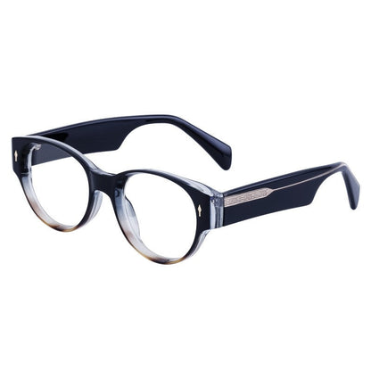 Fashion Cat Eye Acetate Insertion Clear Lens Glasses