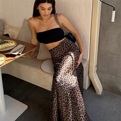 Fashionable Leopard Print Bodycon Mermaid Skirt