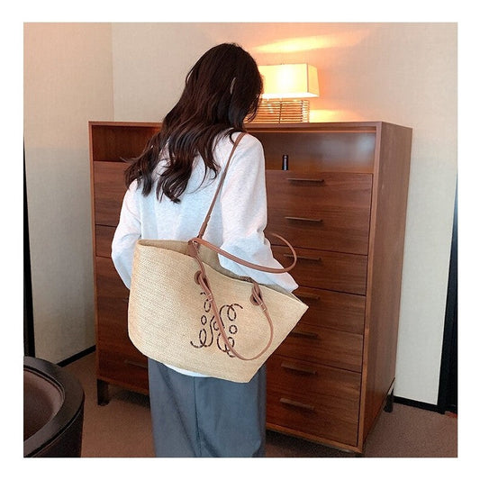 Handcrafted Oversized Woven Tote with Ample Storage