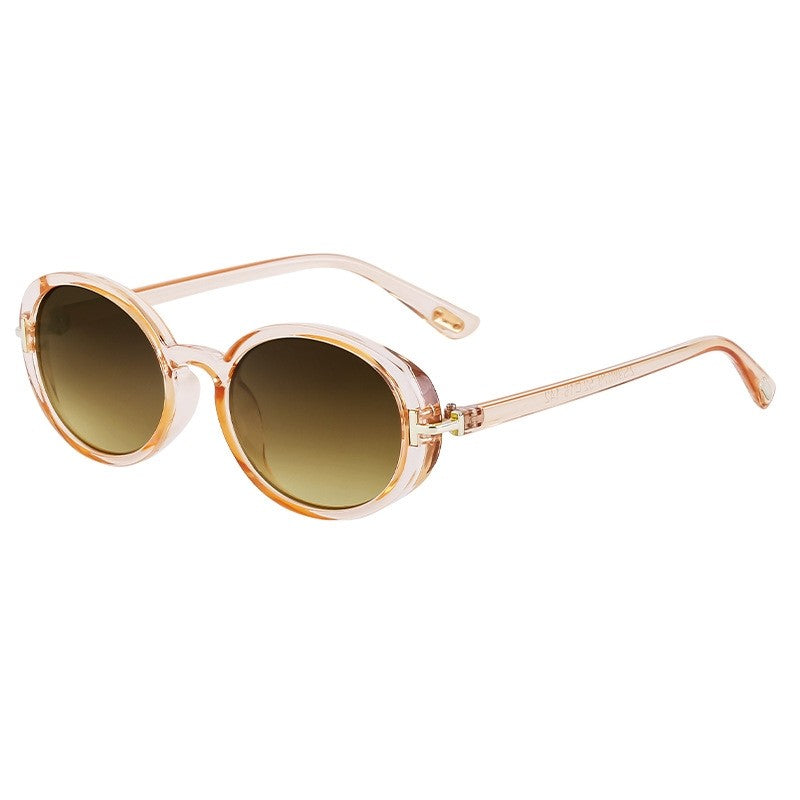 Oval Frame T-Shaped Sunglasses For Women's Fashion
