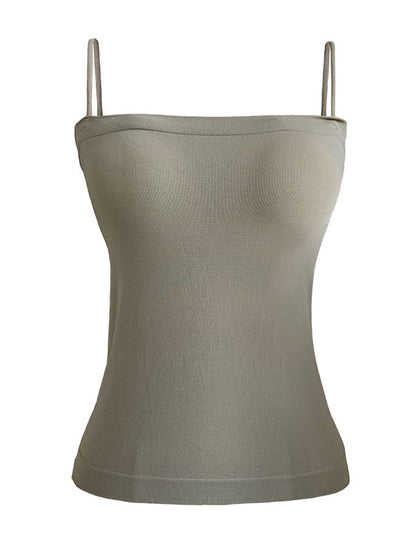 Simple Casual Solid Color Spaghetti-Neck Vest Top