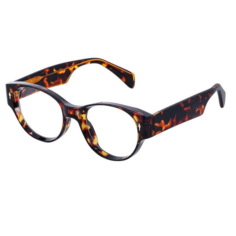 Fashion Cat Eye Acetate Insertion Clear Lens Glasses