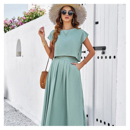 Sleeveless Top and Long Skirt Set - Casual Summer Outfit