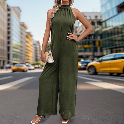 Sleek Strap Straight Jumpsuit in Solid Color