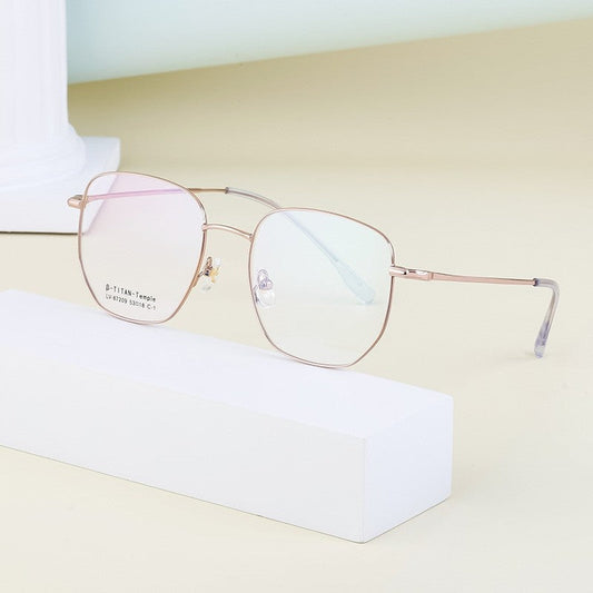 Fashion Ultra-Light Semi-Titanium Square Eyeglasses