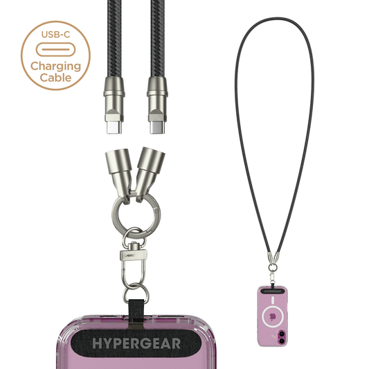 HyperGear 2-in-1 Universal Crossbody Phone Strap and Charging Cable