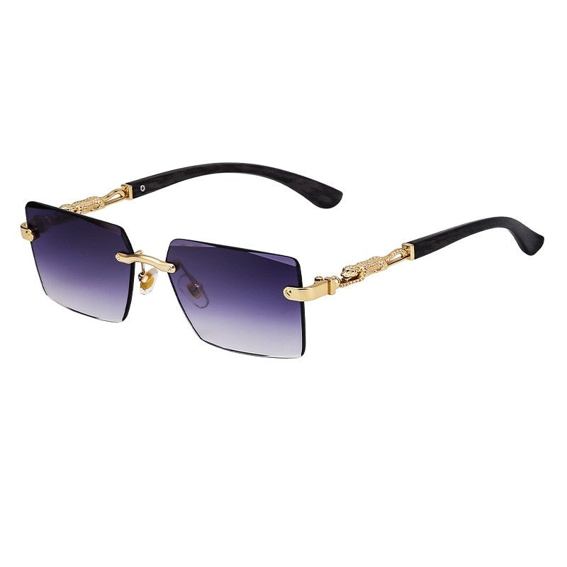 Fashion Retro Frameless UV400 Sun Protection Outdoor Sunglasses