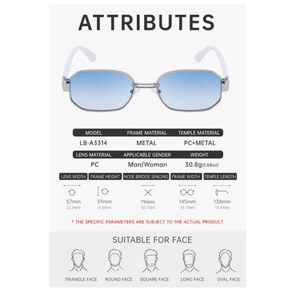 Unisex UV400 Fashion Full Square Frame Outdoor Sun Protection Eyewear Sunglasses