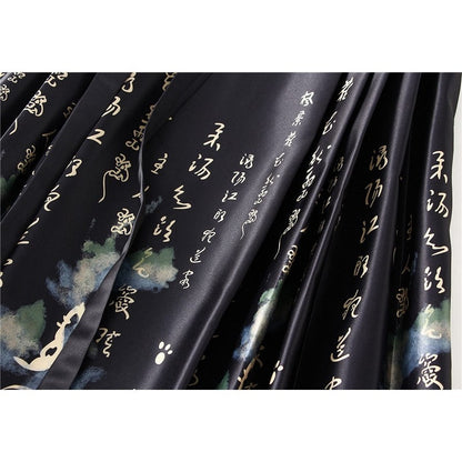 Vintage Chinese-Inspired Horse Face Waist Tied Skirt